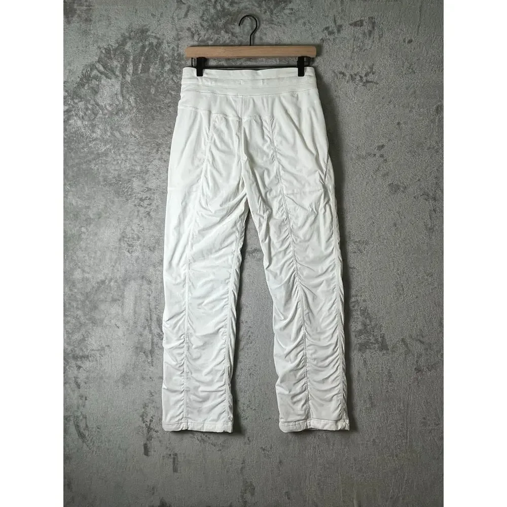 Lululemon Studio Pant II White Ruched Leg Women's Size 6 Relaxed